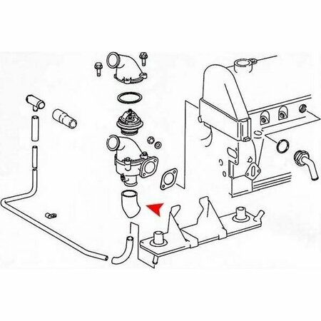 Uro Parts At Thermostat Housing Water Pump Bypa, 1272030082 1272030082